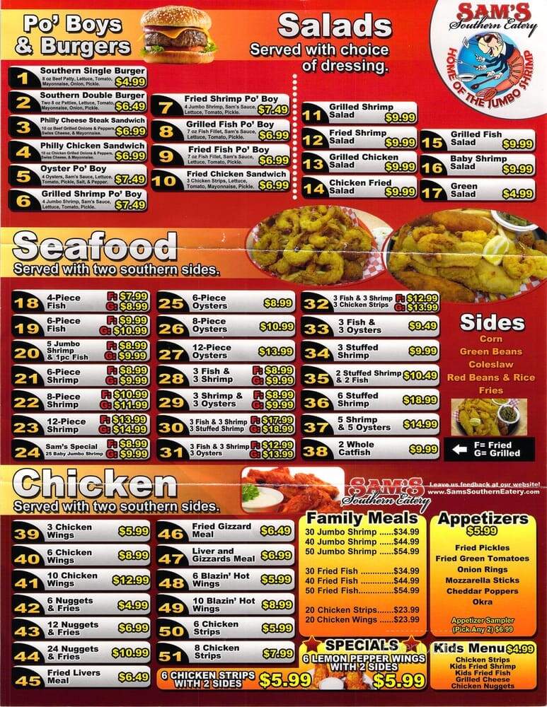 Sam's - Beaumont, TX menu_pic