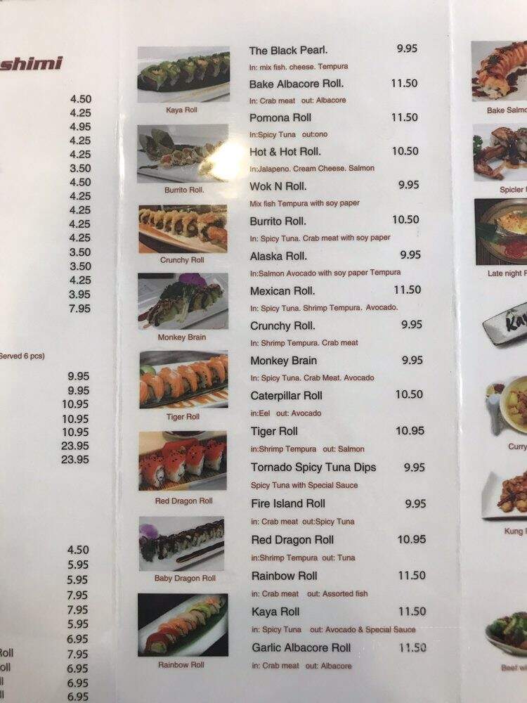 Kaya Asian Cuisine - Pomona, CA menu_pic