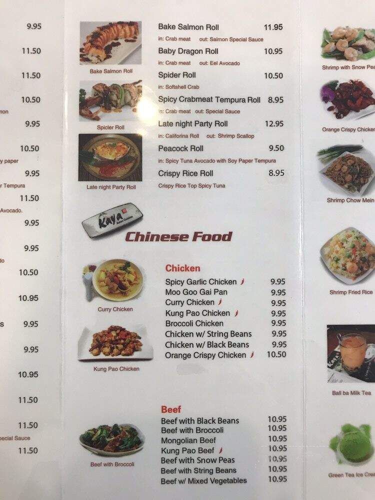 Kaya Asian Cuisine - Pomona, CA menu_pic