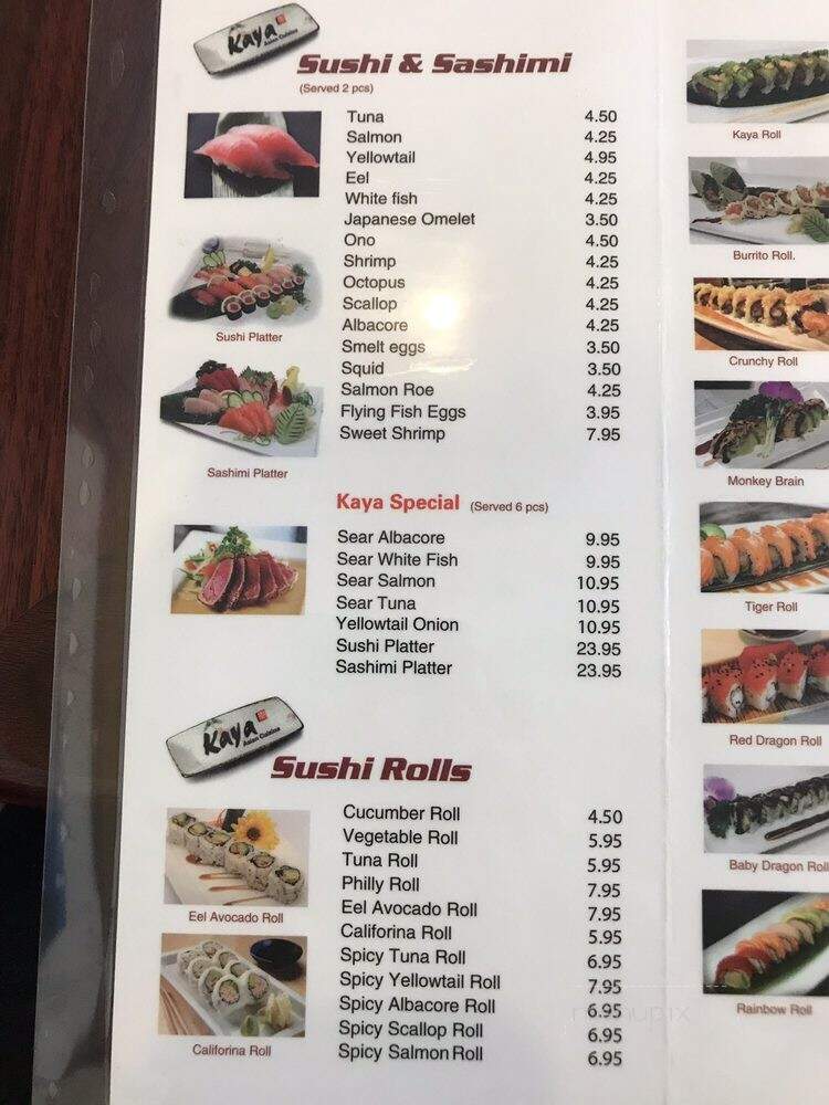 Kaya Asian Cuisine - Pomona, CA menu_pic