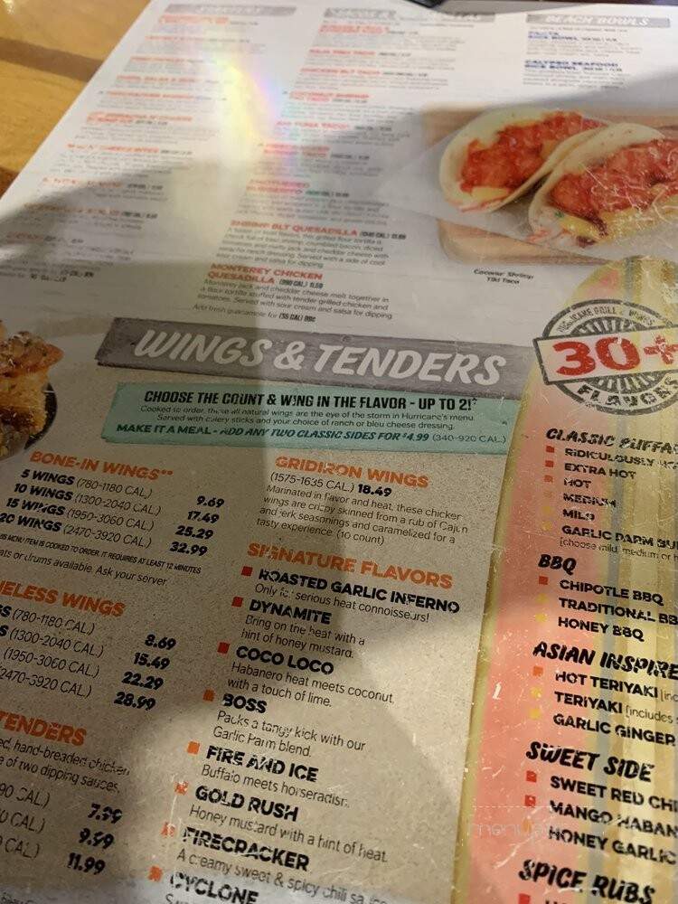 Hurricane Grill & Wings - Cape Coral, FL menu_pic