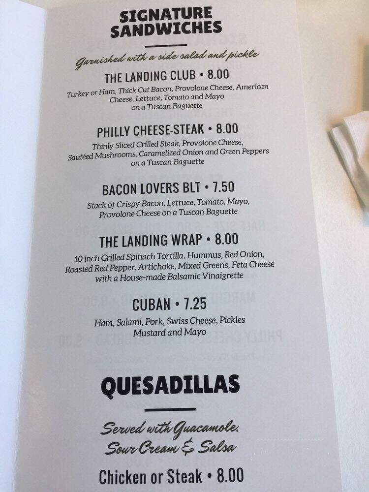 Landing Cafe - Apollo Beach, FL menu_pic