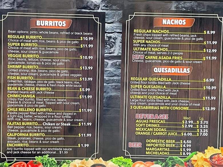 La Herradura - Auburn, CA menu_pic