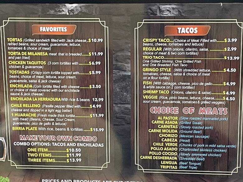La Herradura - Auburn, CA menu_pic