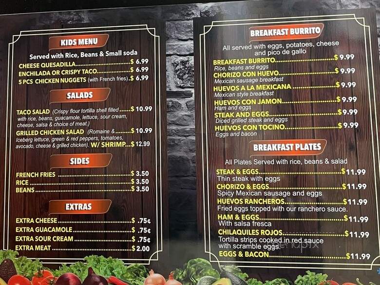 La Herradura - Auburn, CA menu_pic