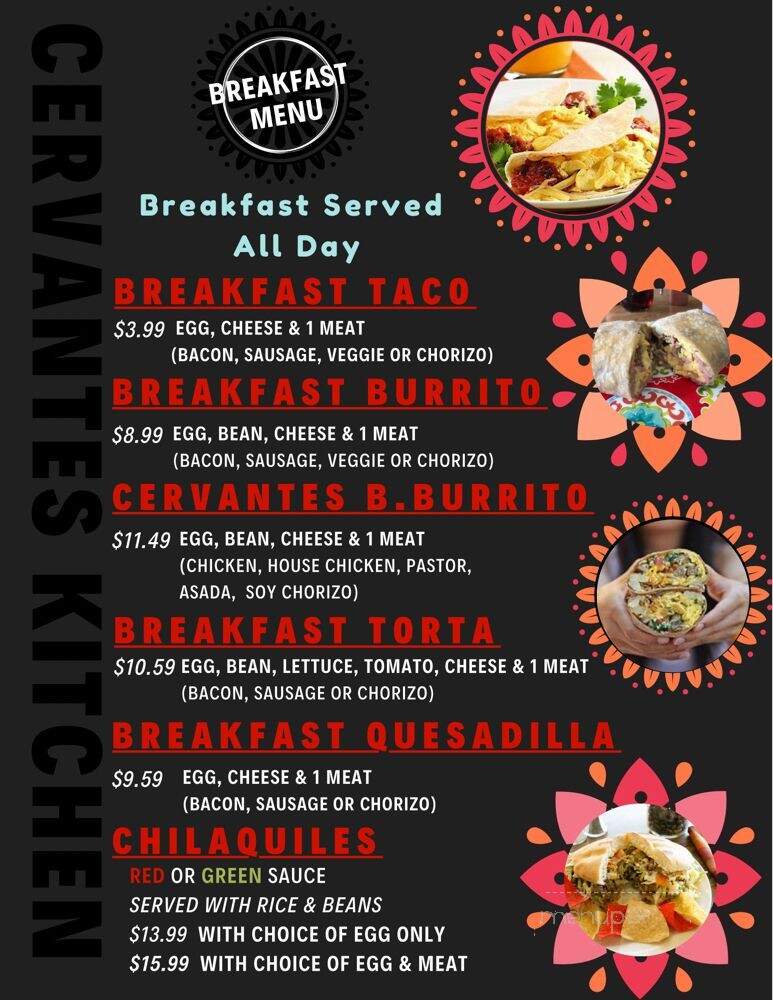 Cervantes Mexican Kitchen - Anaheim, CA menu_pic