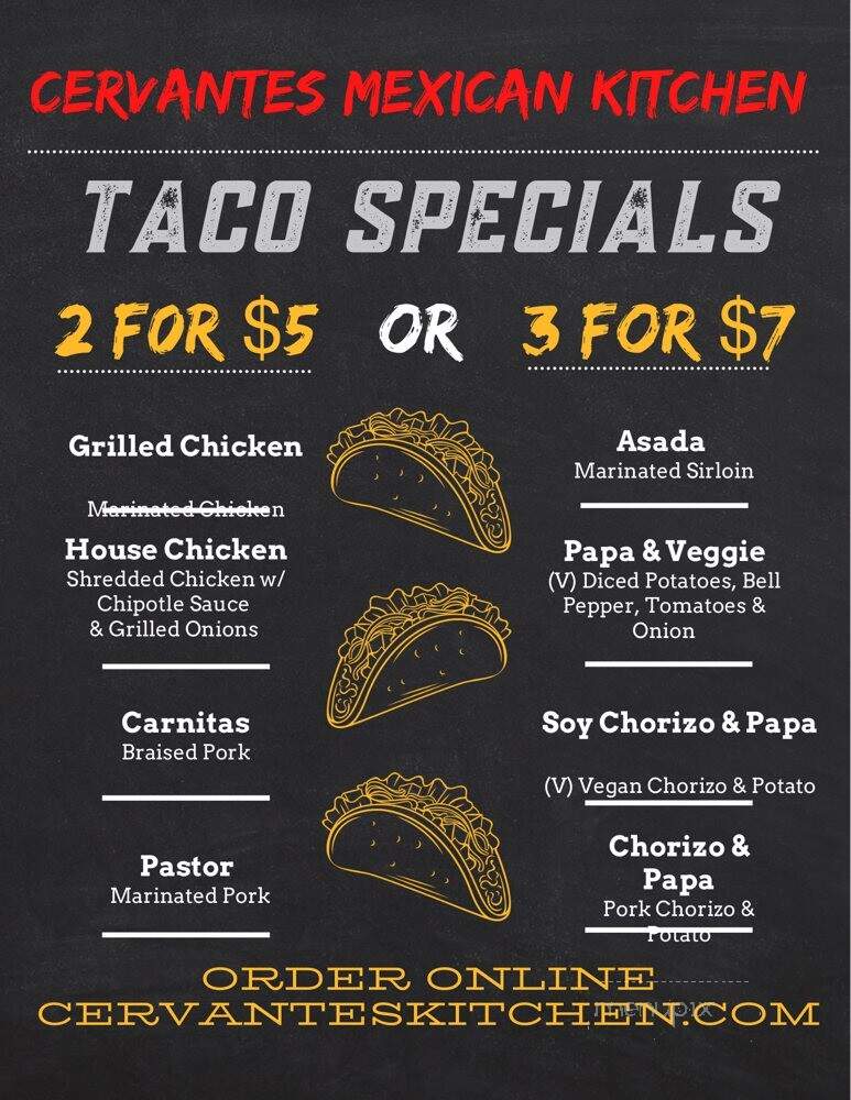 Cervantes Mexican Kitchen - Anaheim, CA menu_pic