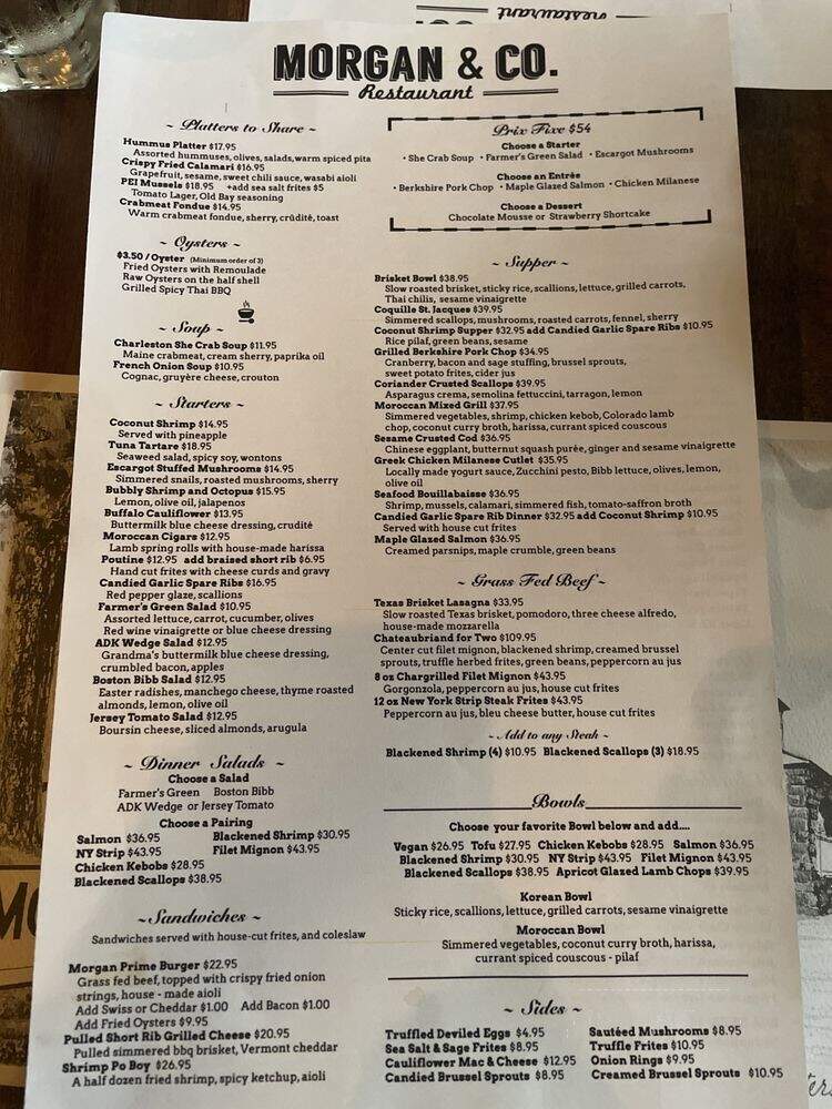 Morgan & Co. - Glens Falls, NY menu_pic