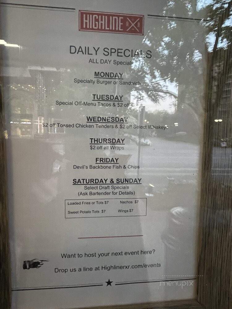 Highline RxR - Arlington, VA menu_pic