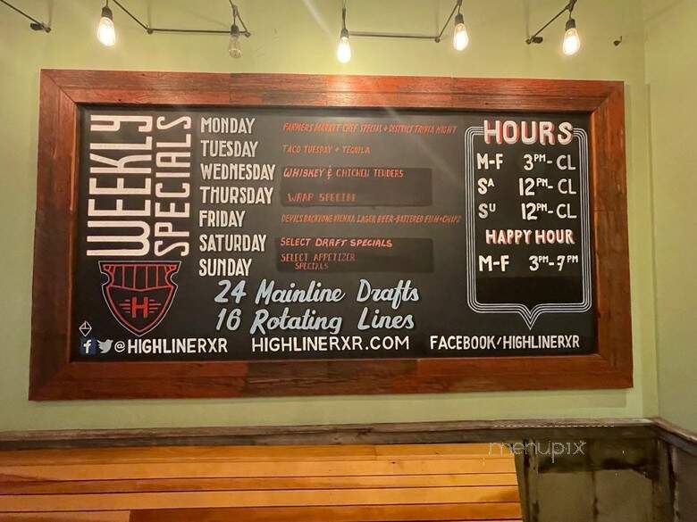 Highline RxR - Arlington, VA menu_pic