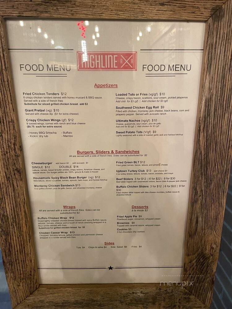 Highline RxR - Arlington, VA menu_pic