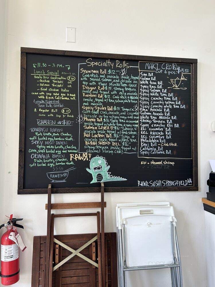 Rawr Sushi - Springfield, VA menu_pic
