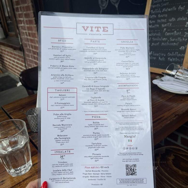 Vite Vinosteria - Astoria, NY menu_pic