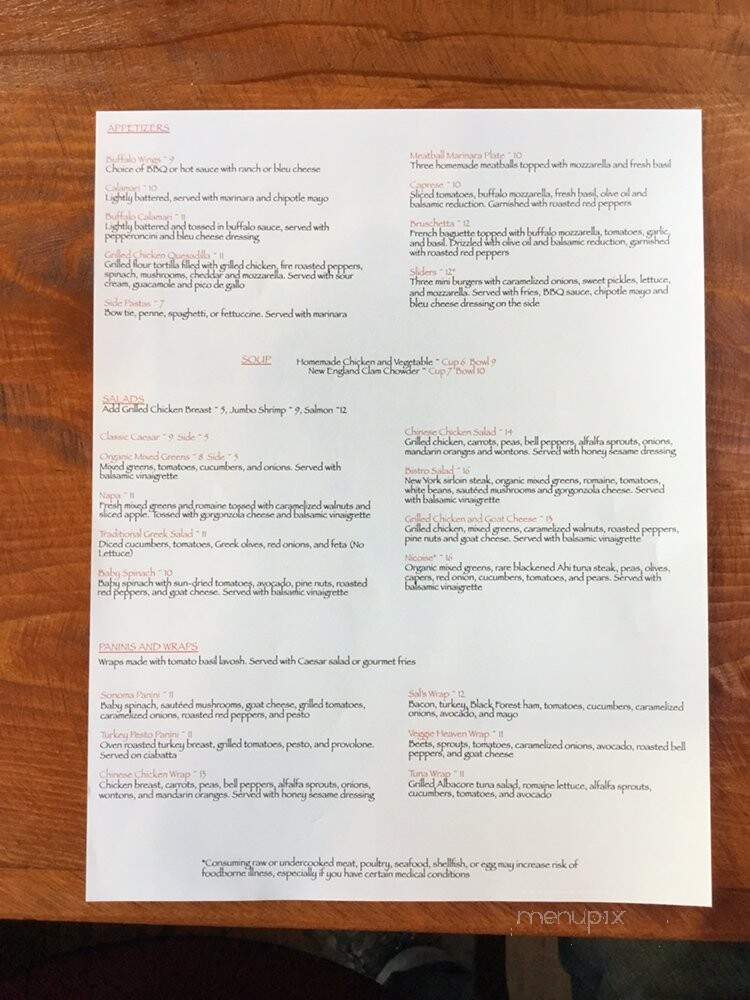 Sal's - West Hollywood, CA menu_pic