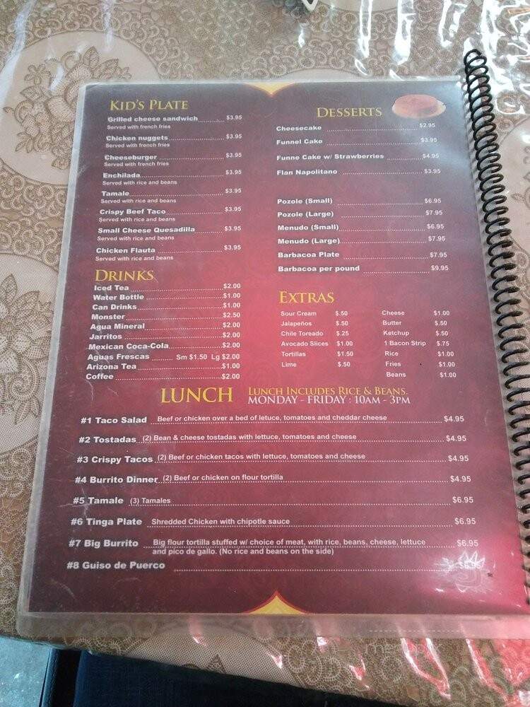 La Poblana - Arlington, TX menu_pic