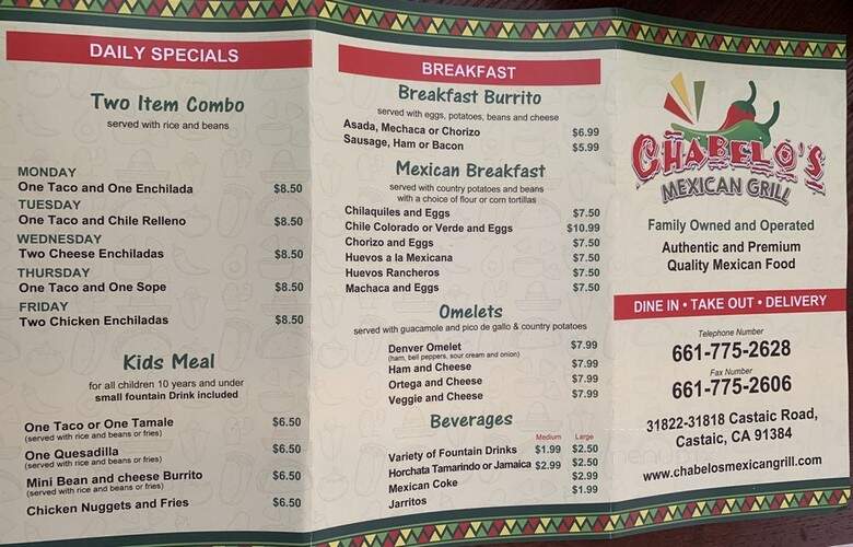 Chabelo's Mexican Grill - Castaic, CA