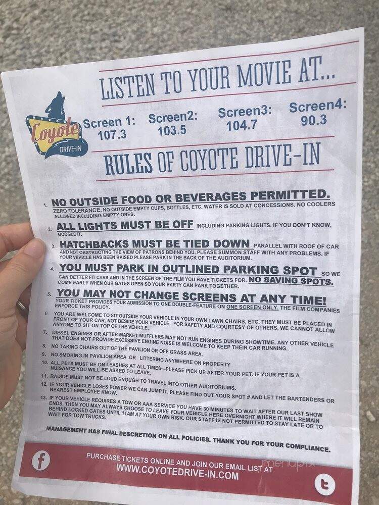 Coyote Canteen - Fort Worth, TX menu_pic