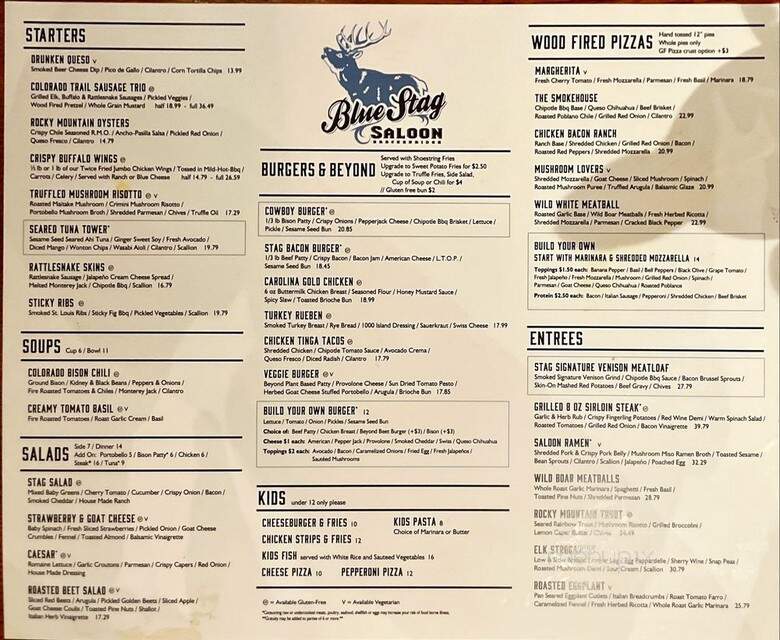Blue Stag Saloon - Breckenridge, CO menu_pic