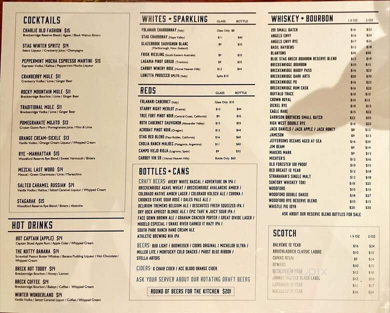 Blue Stag Saloon - Breckenridge, CO menu_pic