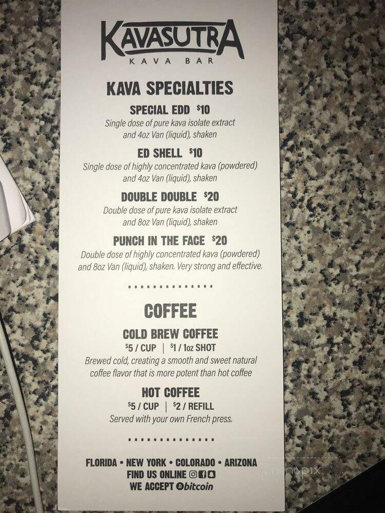 Kavasutra Kava Bar - Fort Lauderdale, FL menu_pic