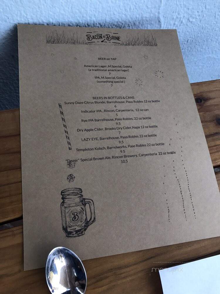 Bacon & Brine - Solvang, CA menu_pic