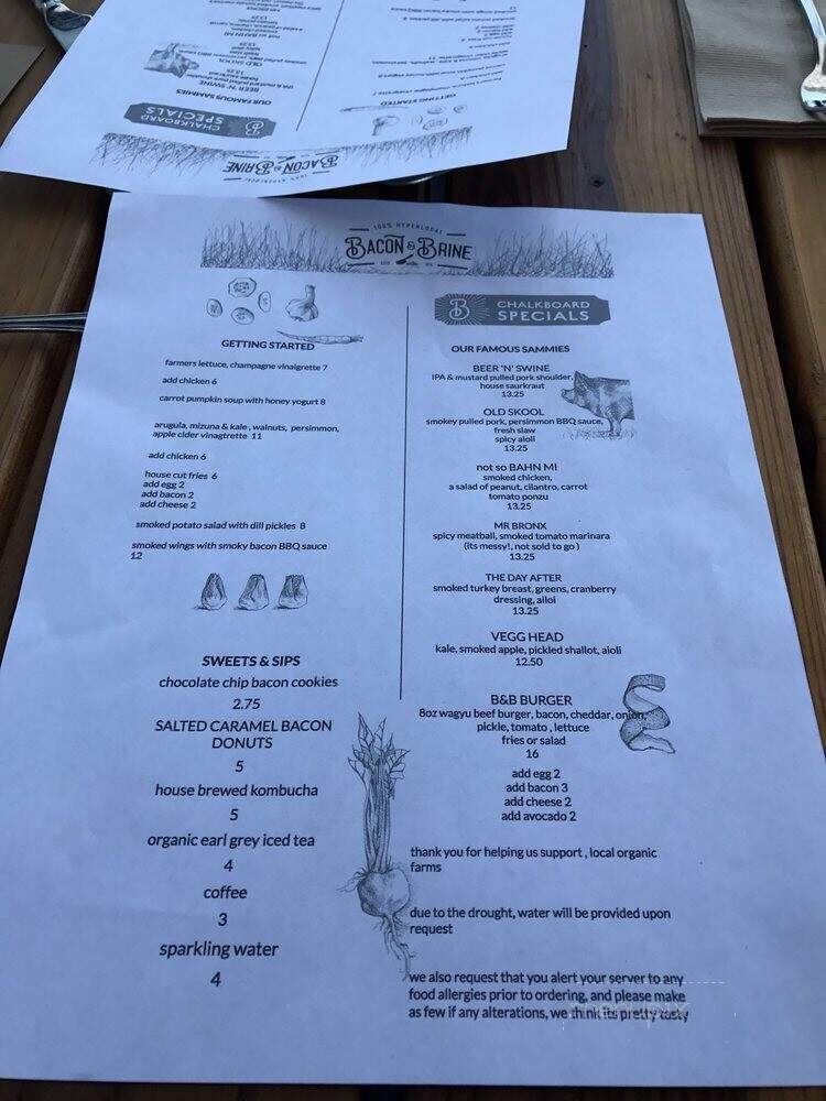 Bacon & Brine - Solvang, CA menu_pic