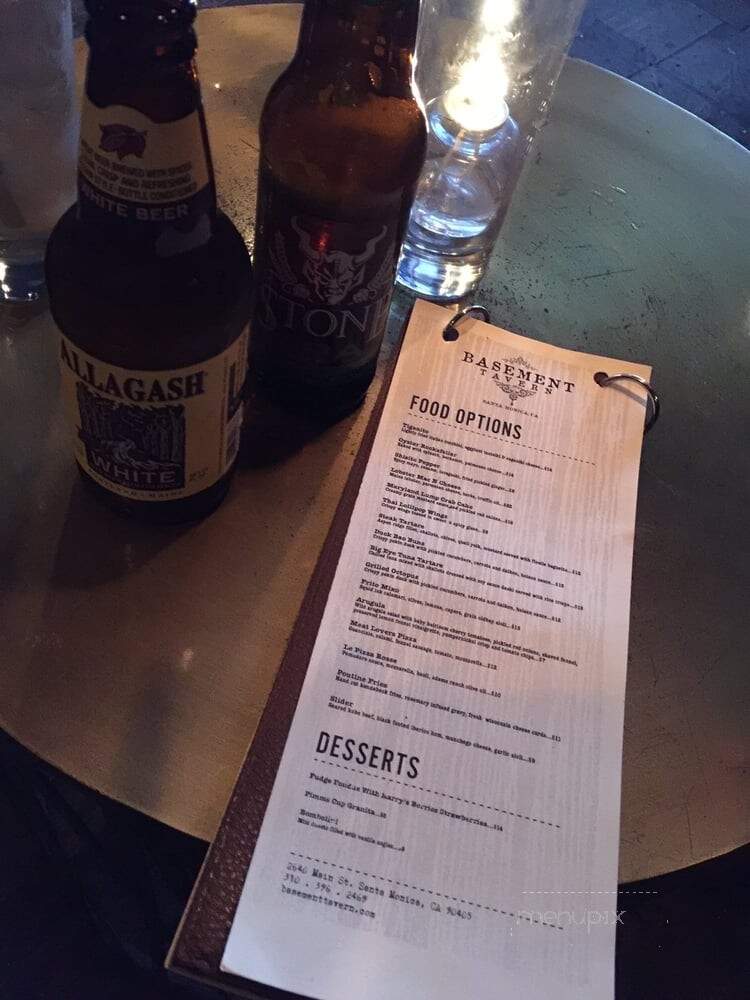 Basement Tavern - Santa Monica, CA menu_pic