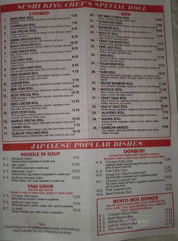 Sushi King - St Johns, FL menu_pic