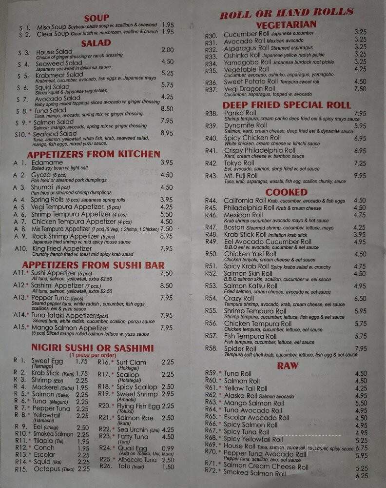 Sushi King - St Johns, FL menu_pic