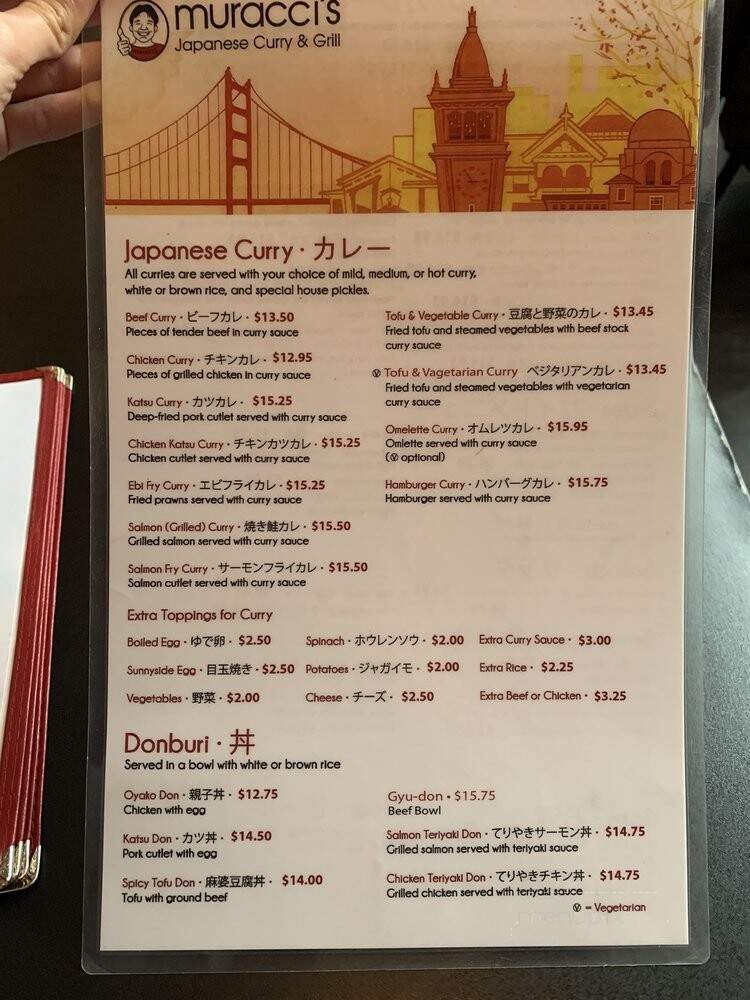 Muracci's Japanese Curry & Grill - Berkeley, CA menu_pic