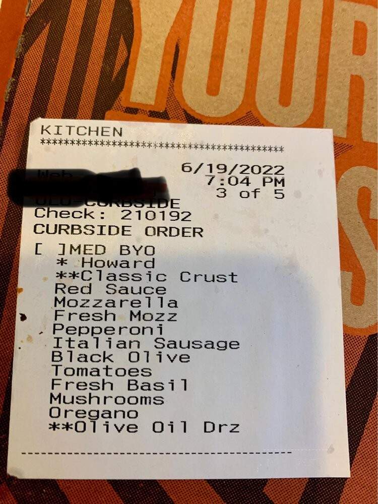 Blaze Pizza - Brea, CA menu_pic