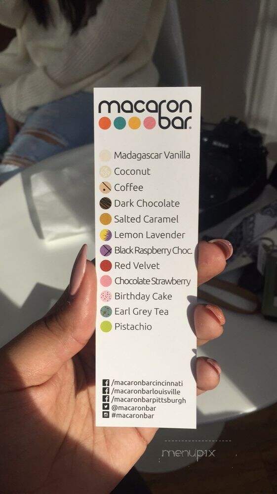 Macaron Bar - Cincinnati, OH menu_pic