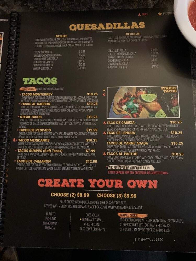 El Toro - Cornelius, NC menu_pic