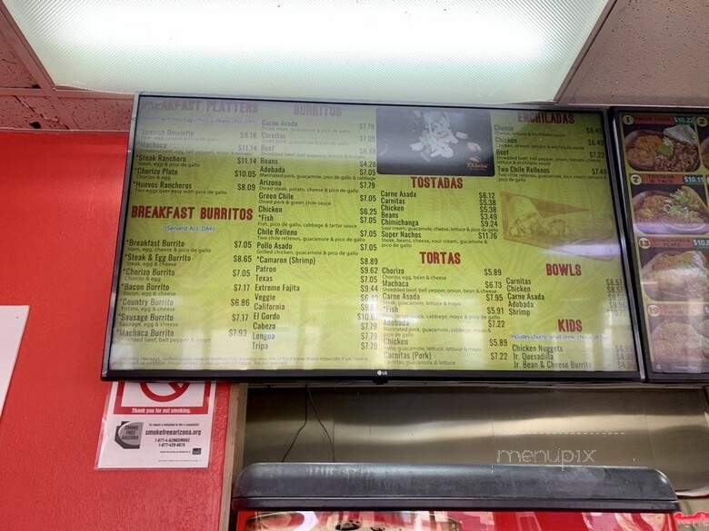 Filiberto's Mexican Food - Tucson, AZ menu_pic