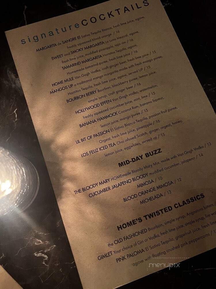 H Coffee House - Los Angeles, CA menu_pic
