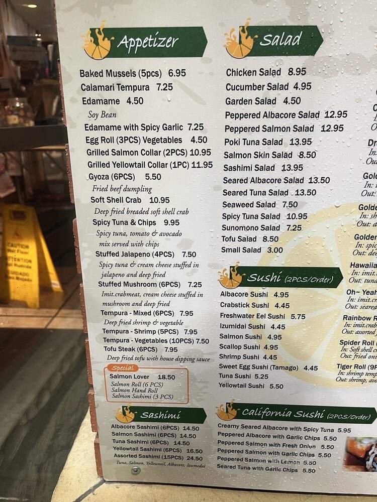 Orange Roll and Sushi - Tustin, CA menu_pic