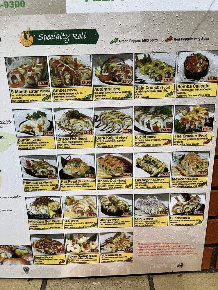 Orange Roll and Sushi - Tustin, CA menu_pic