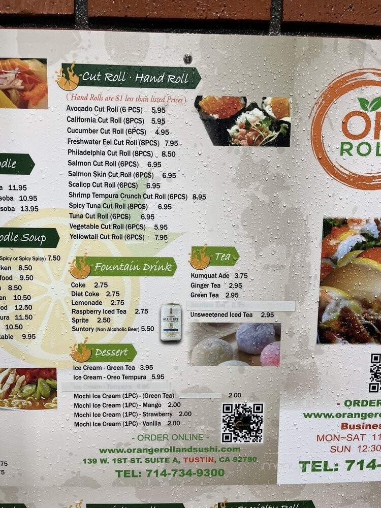 Orange Roll and Sushi - Tustin, CA menu_pic