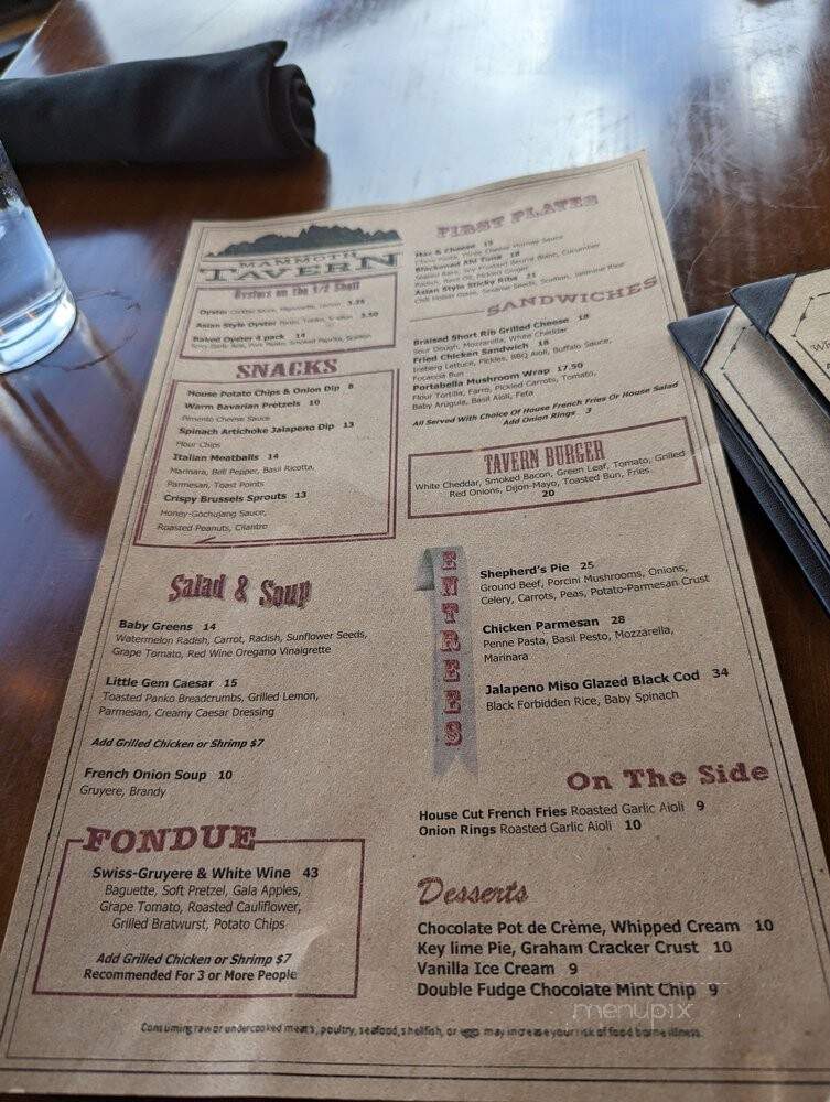 Mammoth Tavern - Mammoth Lakes, CA menu_pic