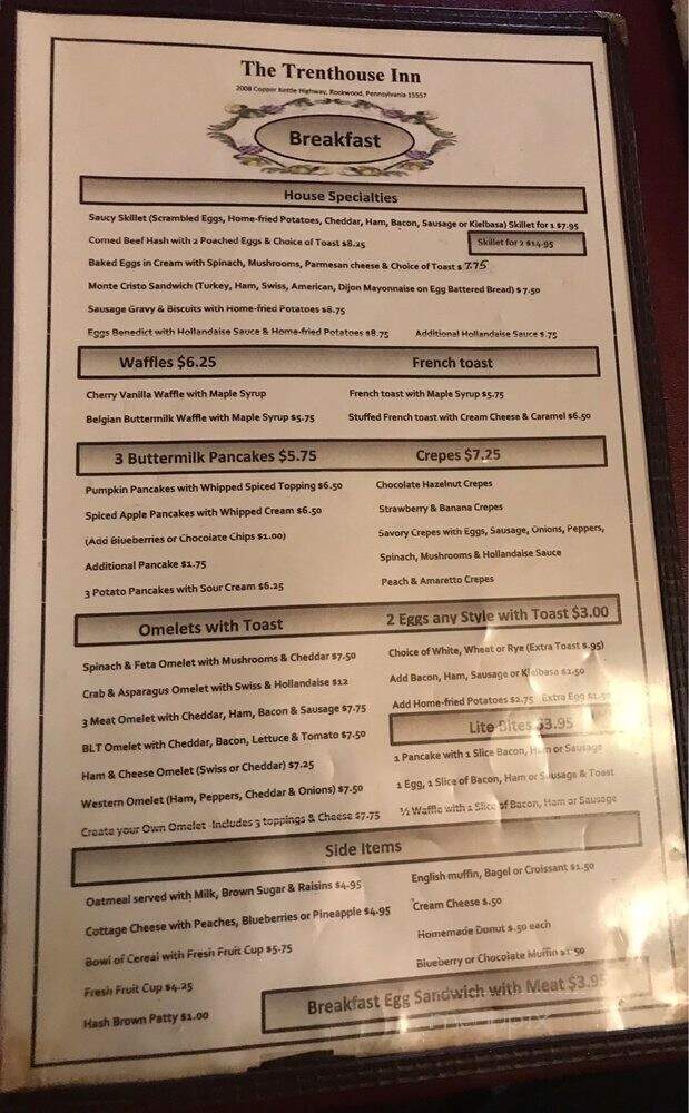 Trenthouse Inn - Rockwood, PA menu_pic