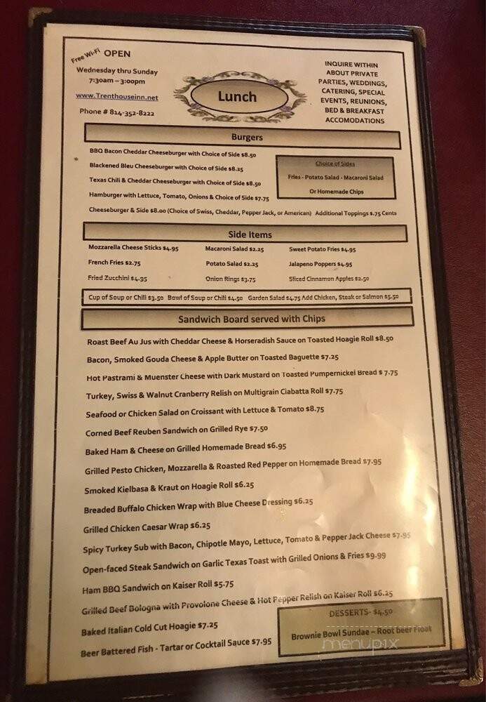 Trenthouse Inn - Rockwood, PA menu_pic