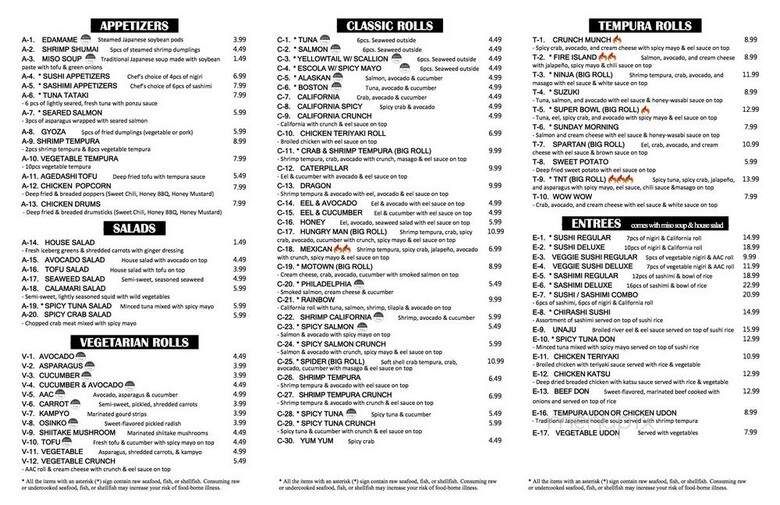 Sushi Time - Dexter, MI menu_pic