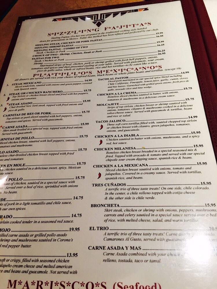 Corona Mexican Restaurant - Lake Oswego, OR menu_pic