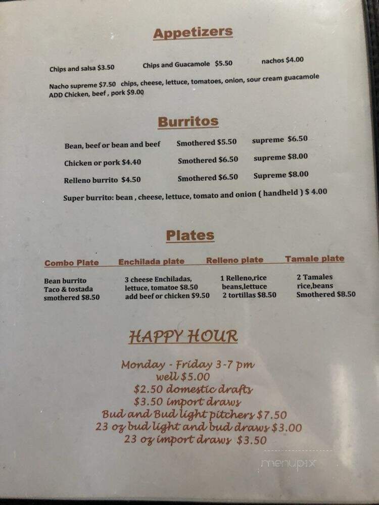 Lucero's Mexican Food - Denver, CO menu_pic