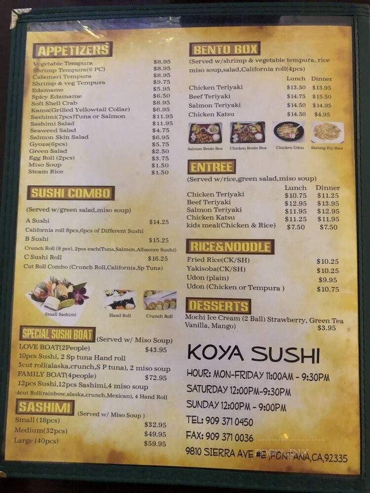 Koya Sushi - Fontana, CA