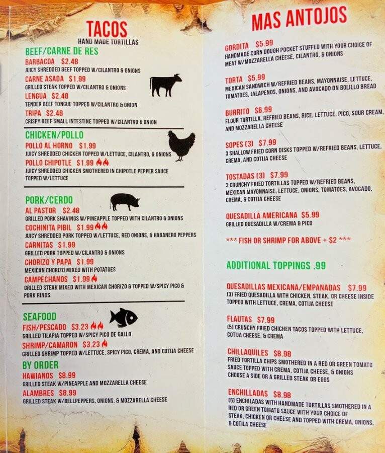 Taqueria Emanuel - Tampa, FL menu_pic
