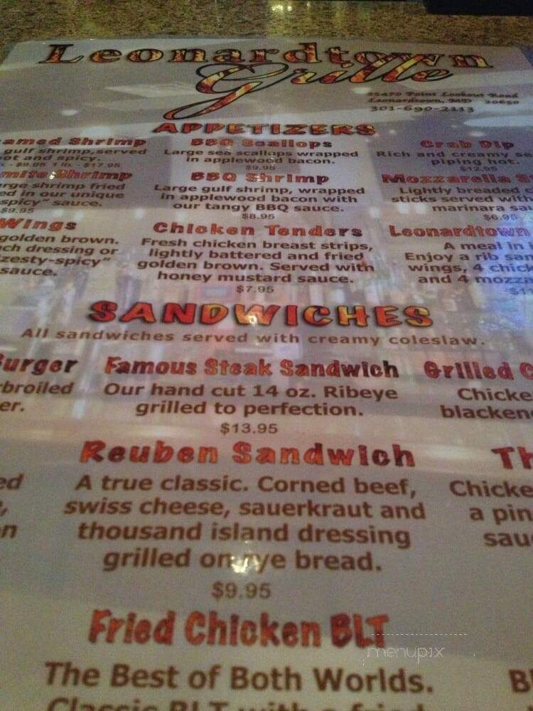 Leobnardtown Grille - Leonardtown, MD menu_pic