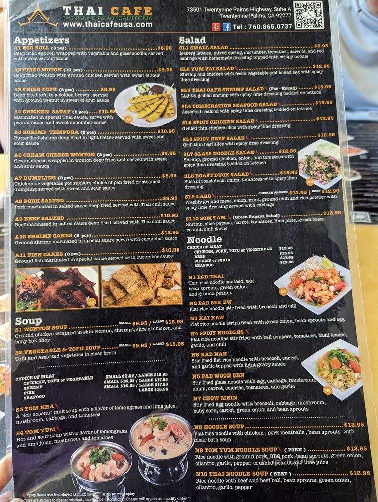 Thai Cafe - Twentynine Palms, CA menu_pic