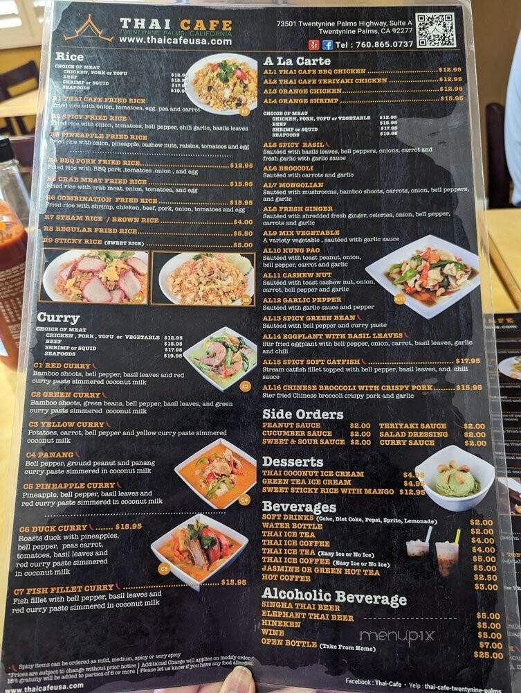 Thai Cafe - Twentynine Palms, CA menu_pic