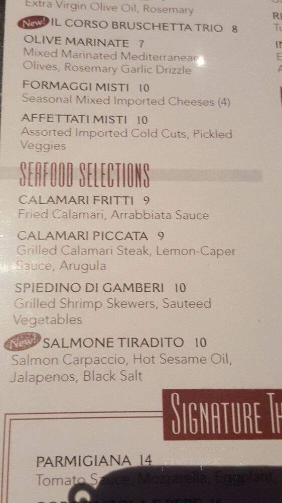 Il Corso - Palm Desert, CA menu_pic